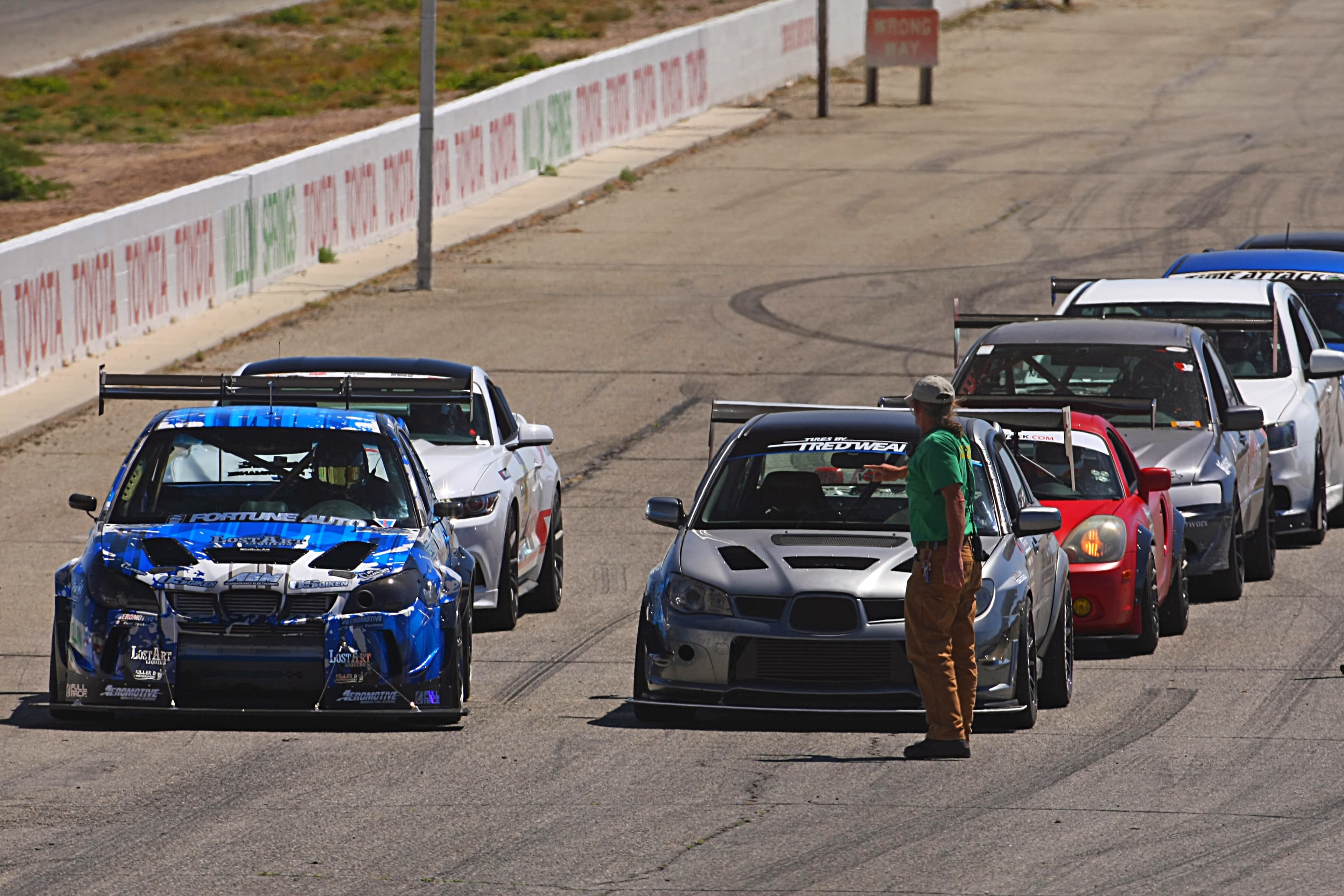 Subaru-STI-on-the-track-cody-miles-redline-time-attack-linedup