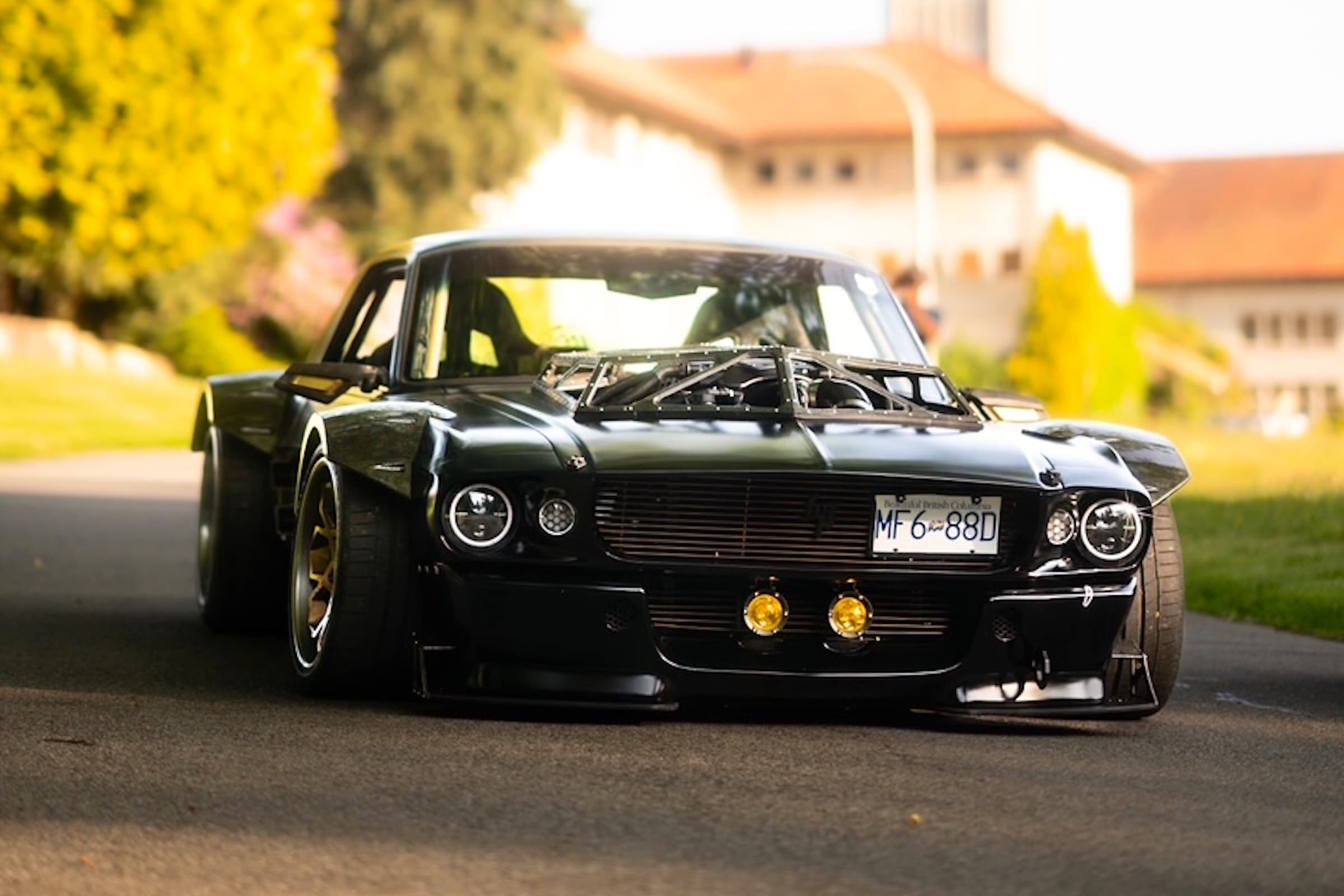 widebody classic Mustang with Air Lift Performance suspension