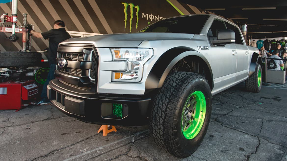 Vaughn Gittin Jr. RTR 2015 Ford F-150 truck on Air Lift Performance air suspension