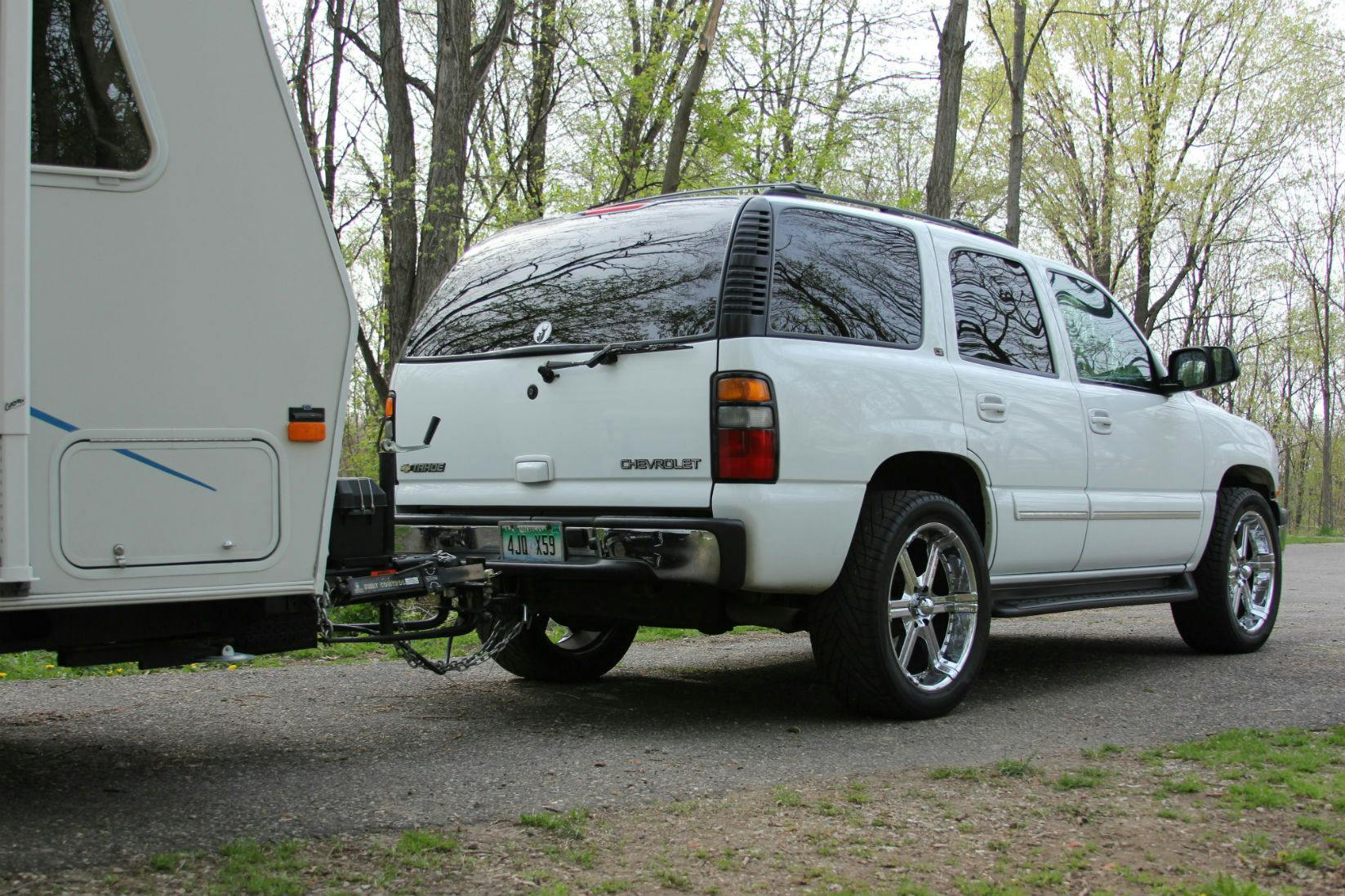 Chevrolet Tahoe with air springs towing RV